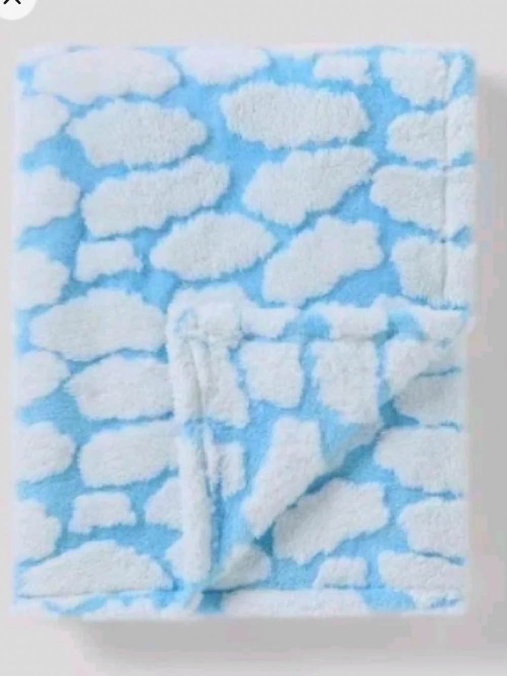 Pillowfort Easter 2026 Cloud soft Plush Kids' Throw Blanket Blue & white 60 × 50